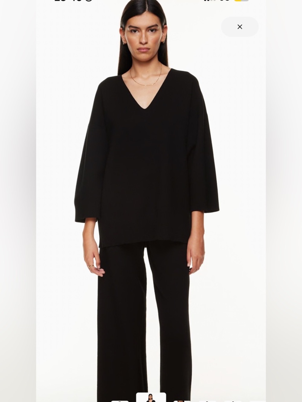 Aritzia (Wilfred Free) Black Knit Matching Set - Souvenir Sweater & Pants